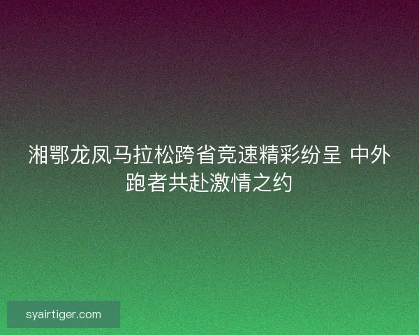 湘鄂龙凤马拉松跨省竞速精彩纷呈 中外跑者共赴激情之约